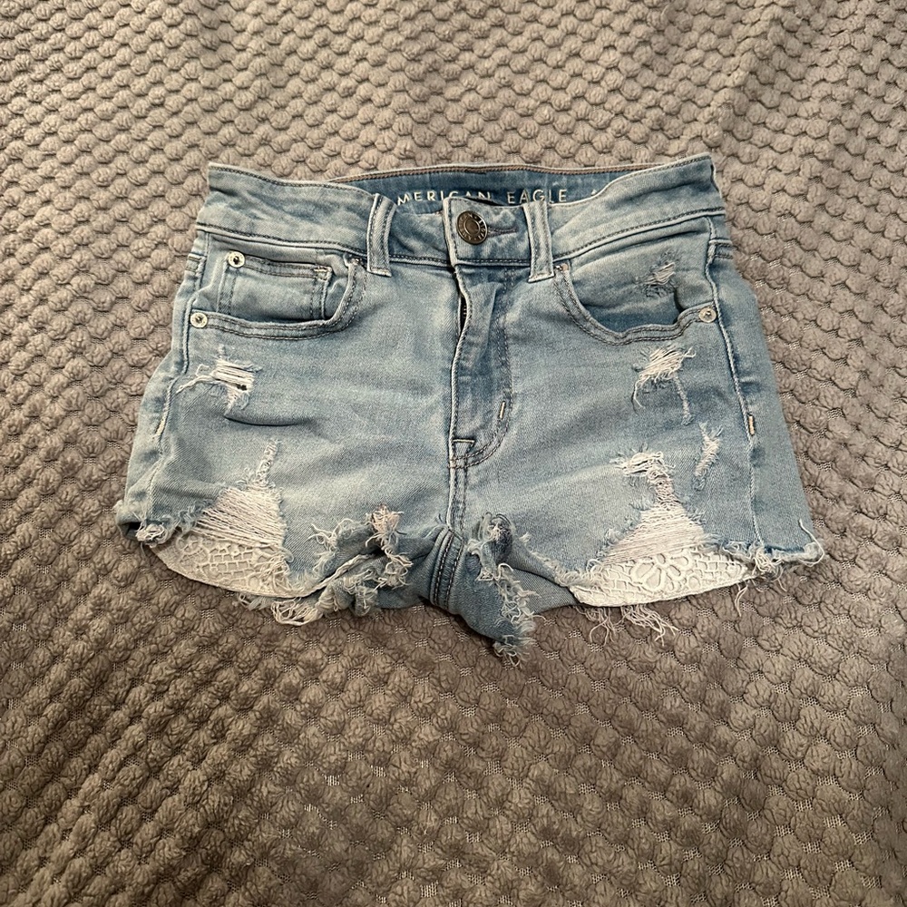 American Eagle Outfitters Blue Light Wash Jean Shorts